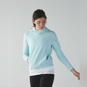 Lululemon All Good Pullover Heathered Tranquil Blue / White Sweater